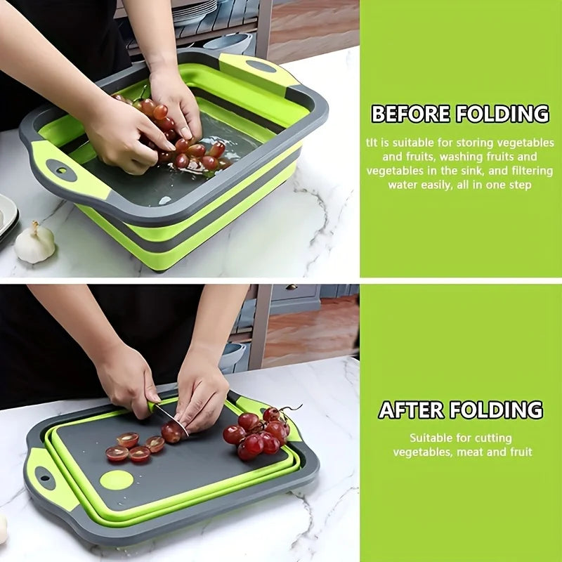 1pc Portable space saving basin with built-in sink and storage function - perfect for outdoor camping, travel, and home use