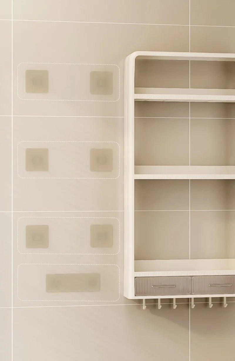 Kitchen Bathroom Wall Shelf Multi-layer Cupboard Seasoning Home Storage Rack Organizer Accessories Freestanding Space Saver