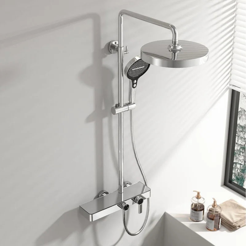 Bathroom Shower System Set Hot and Cold Control Multifunctional Knobbed Triple Function Water Outlet  Pressurized Shower Set