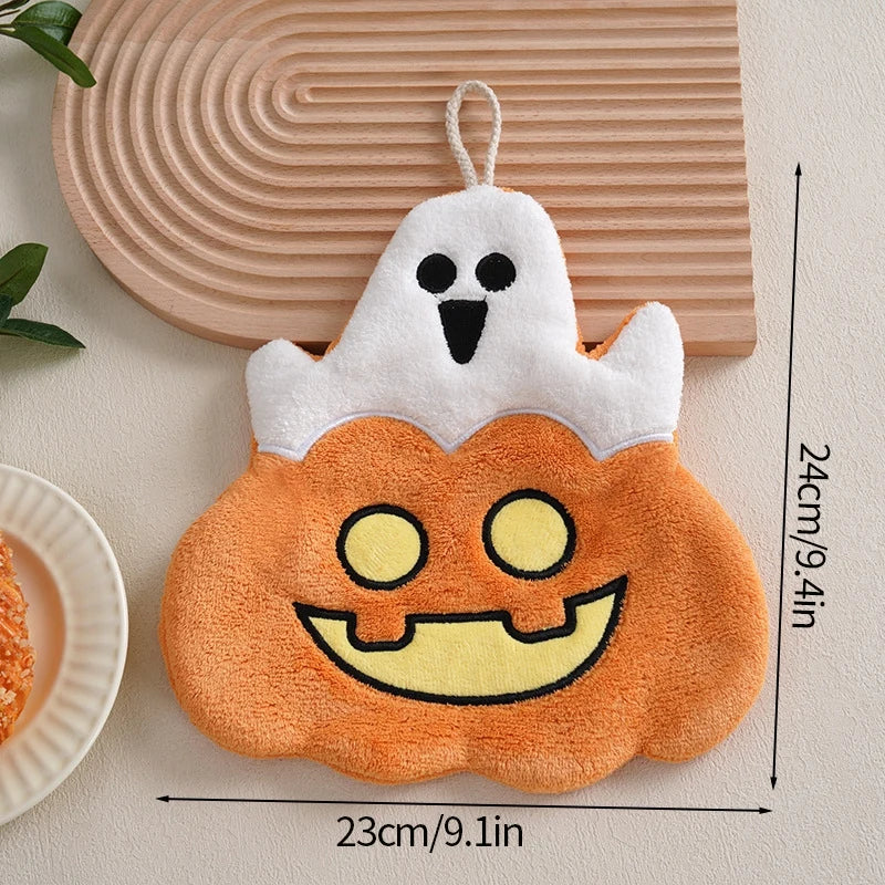 Halloween Hand Towel Soft Absorbent Handkerchief Cute Cartoon Ghost Capibara Pumpkin Hand Towel Bathroom Hanging Hand towels
