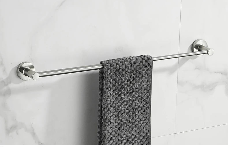 Bathroom Retractable Towel Single Bar Black, Chrome Single Towel Rack Extended Drying Towel Hanging Bar Bathroom EL81024