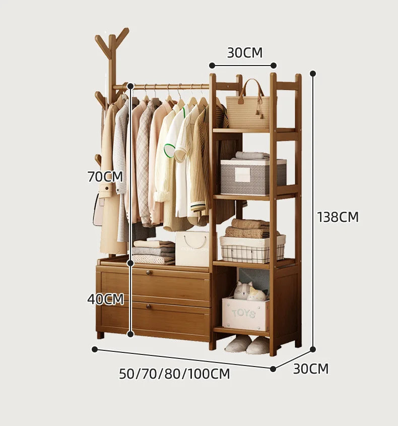 Coat rack floor bedroom hanger household multifunctional storage rack room simple modern bedroom storage cabinet