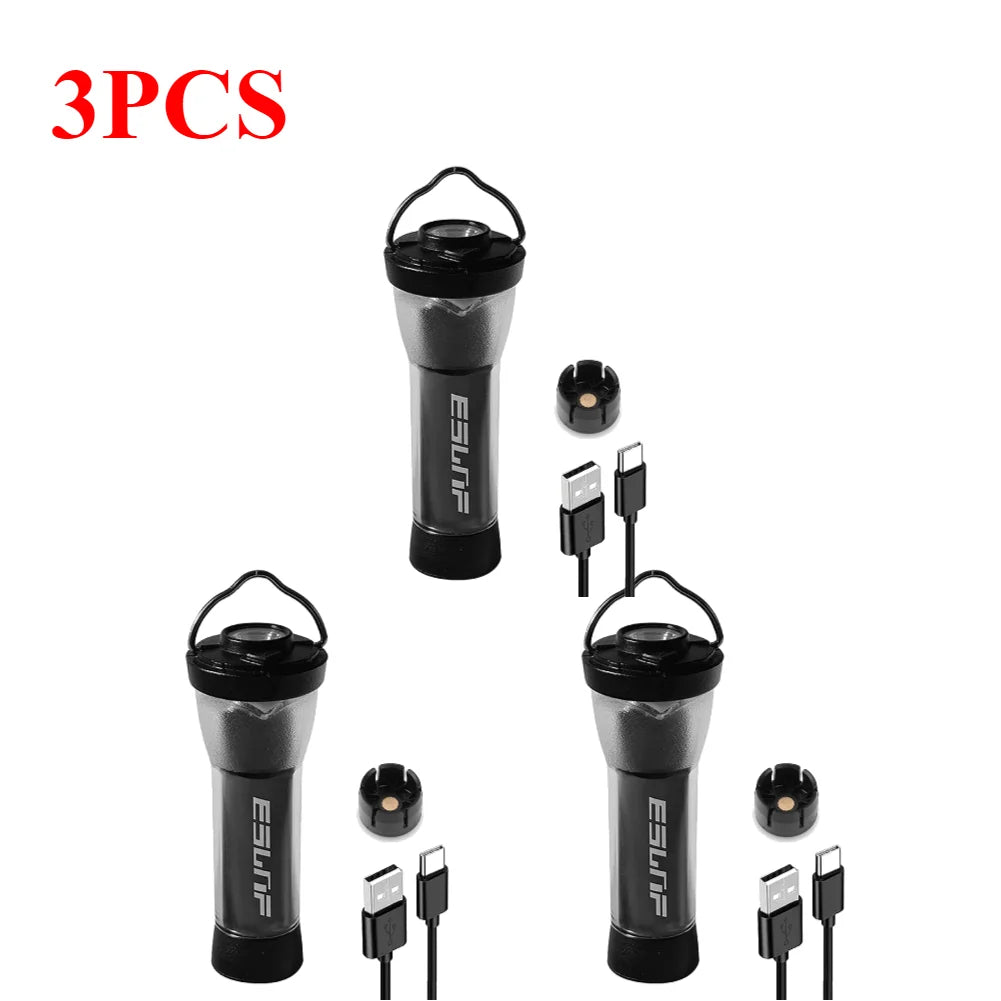 1-6pcs Black dog 2600mAh Lighthouse Micro Flash Camping Lighting With Magnetic Base LED Type-C Flashlight Similar For GZ