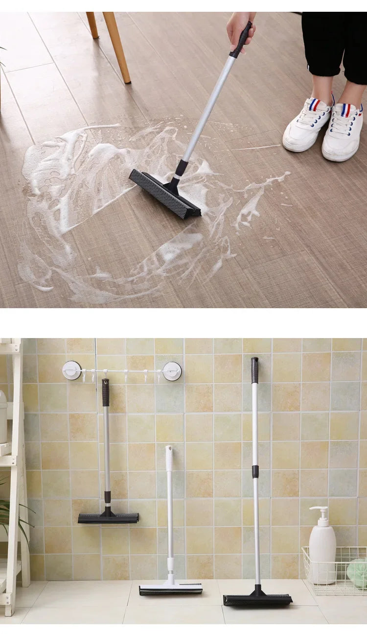 1pc Squeegee Window Cleaner 2 in 1 Retractable Pole Cleaning Window