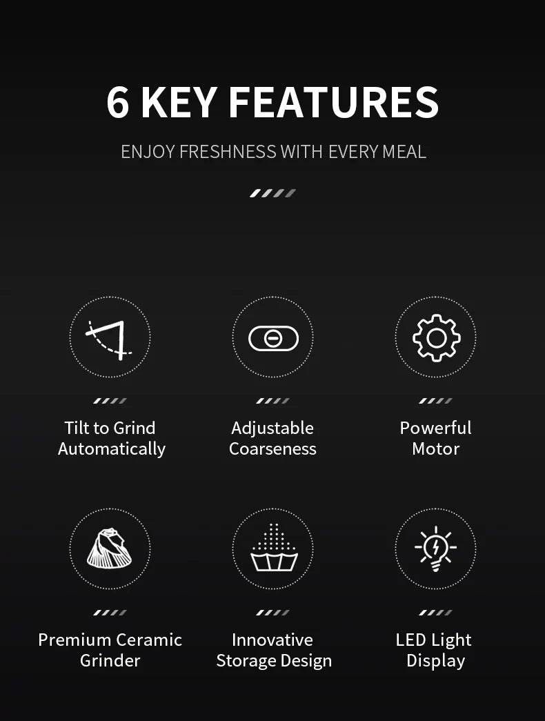 1/2pcs Gravity Electric Salt And Pepper Grinder Set, Battery Powered LED Light One HandAutomatic Operation