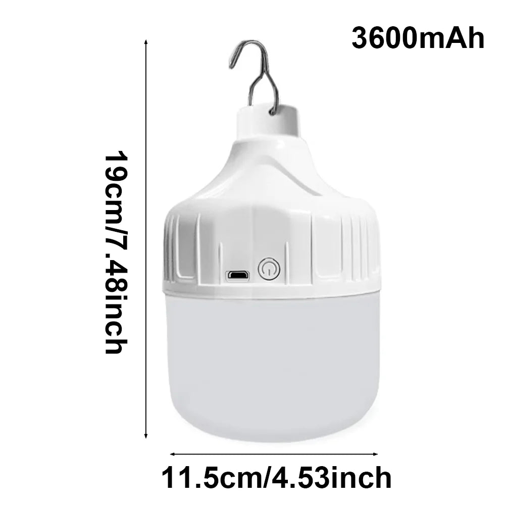 Portable USB Rechargeable LED Camping Light Multifunctional Outdoor Emergency Hanging Tent Lamp Hiking Picnics Night Lighting