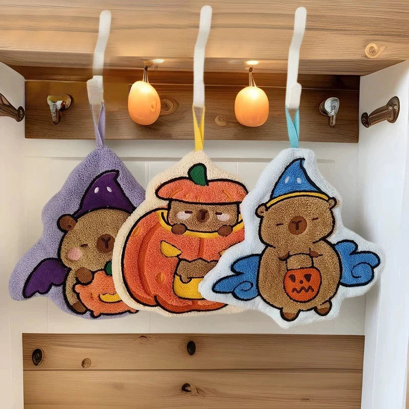 Hand Towel Absorbent Kitchen Towel Hand Cloth Bathroom Hand Cloth Cartoon Hand Towels Convenient Hanging Towel for Hand 핸드타올