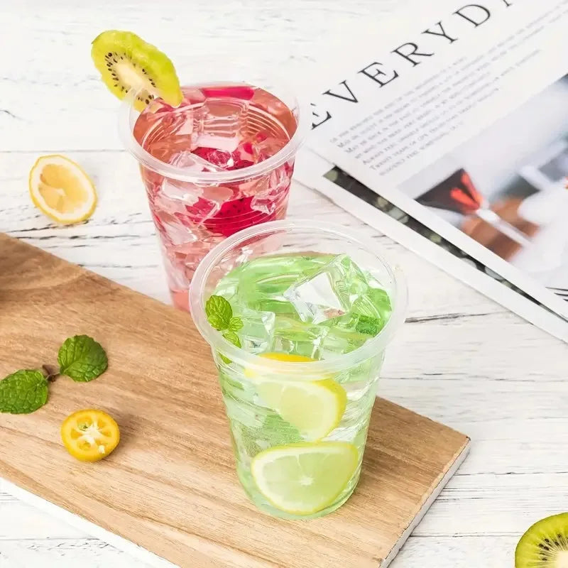 50/100PCS Disposable Clear Plastic Cups Outdoor Plastic Coffee Cups Picnic Birthday Kitchen Party Tableware Christmas New Year