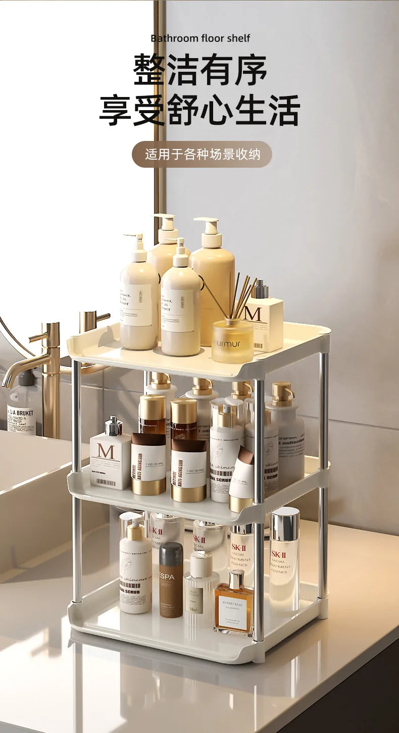 Bathroom Storage Rack Multi-Functional Washstand Desktop Cosmetics Floor Shoe Rack Pet Light Luxury Bathroom Organizing Rack