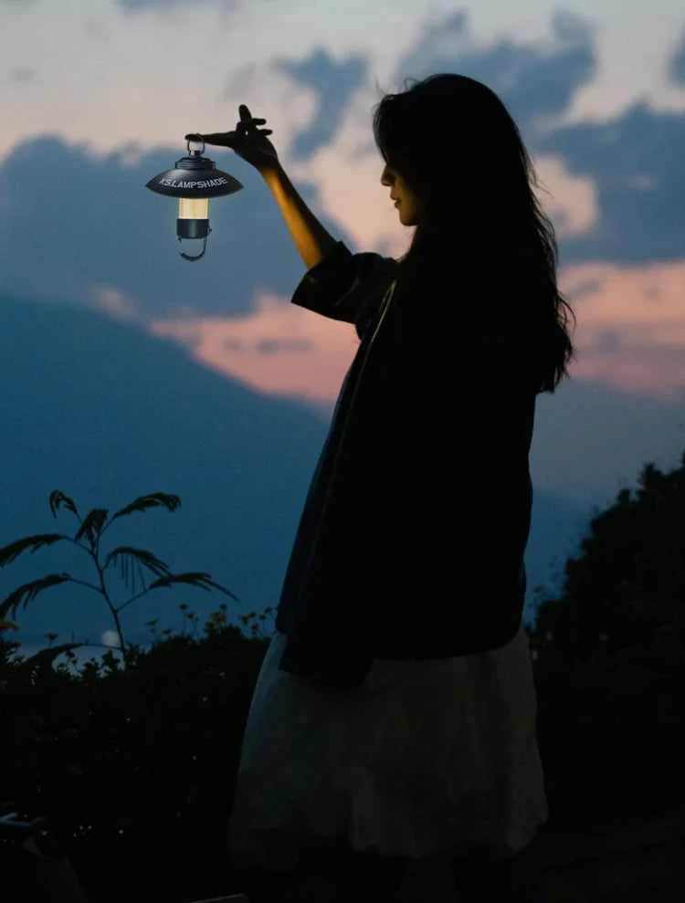 ML4 Outdoor Camping Lantern LED Camping USB Rechargeable Light, Free Tripod, Magnetic Base, 2 Lampshades