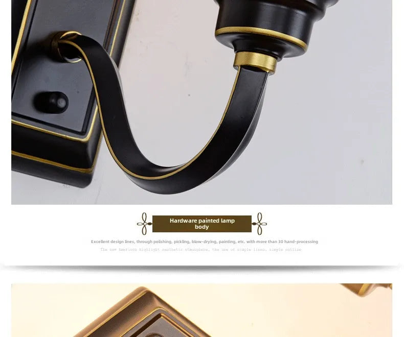 American Country Simple Living Room Corridor Aisle Bedroom Bedside Single Wall Lamp