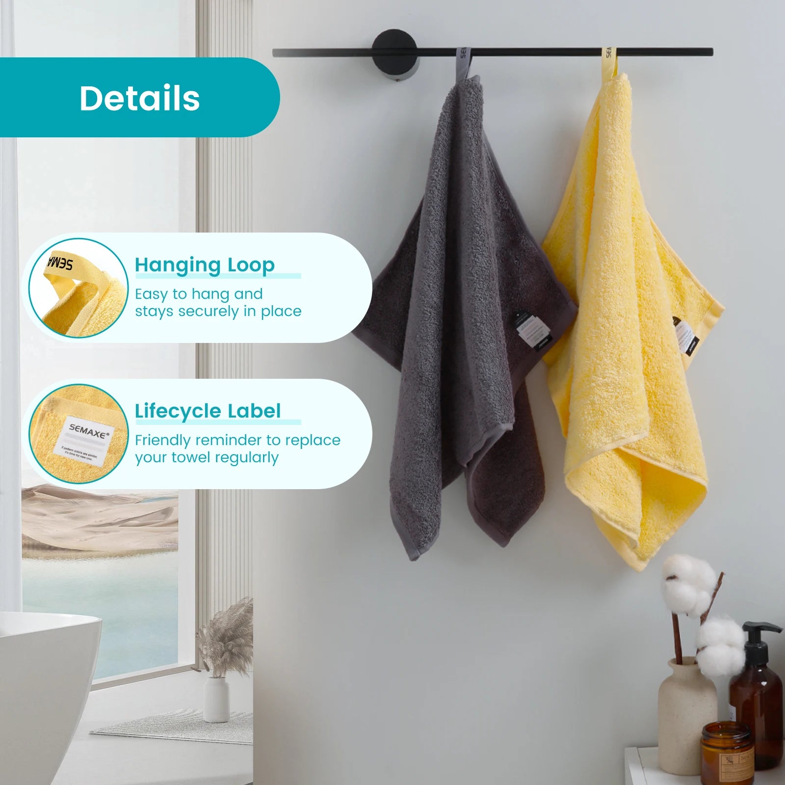 12 Pack Cotton Washcloths Solid Bulk Set SEMAXE 100% Cotton Ultra Soft Face Towels Absorbency for Bathroom Spa Cleaning Supplies