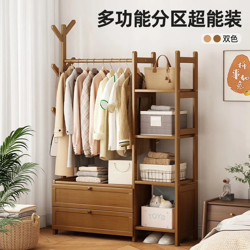 Coat rack floor bedroom hanger household multifunctional storage rack room simple modern bedroom storage cabinet