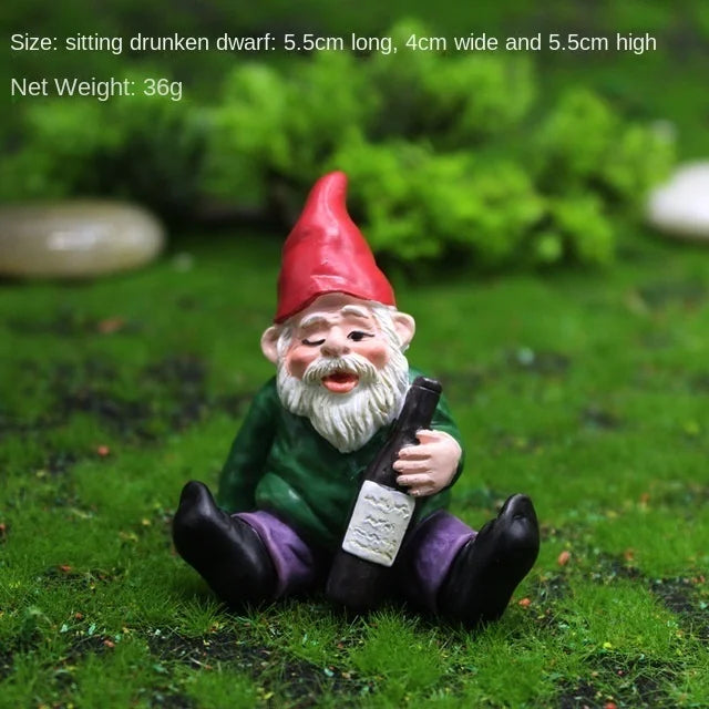 White Bearded Old Man Dwarf Sculpture Creative Urinating Gnome Statue Resin Crafts Garden Courtyard Home Decoration Accessories