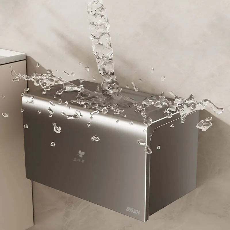 Bathroom Tissue Box Non-perforating Wall-mounted Toilet Tissue Rack Bathroom Waterproof Paper Box Washroom Bathroom Accessories
