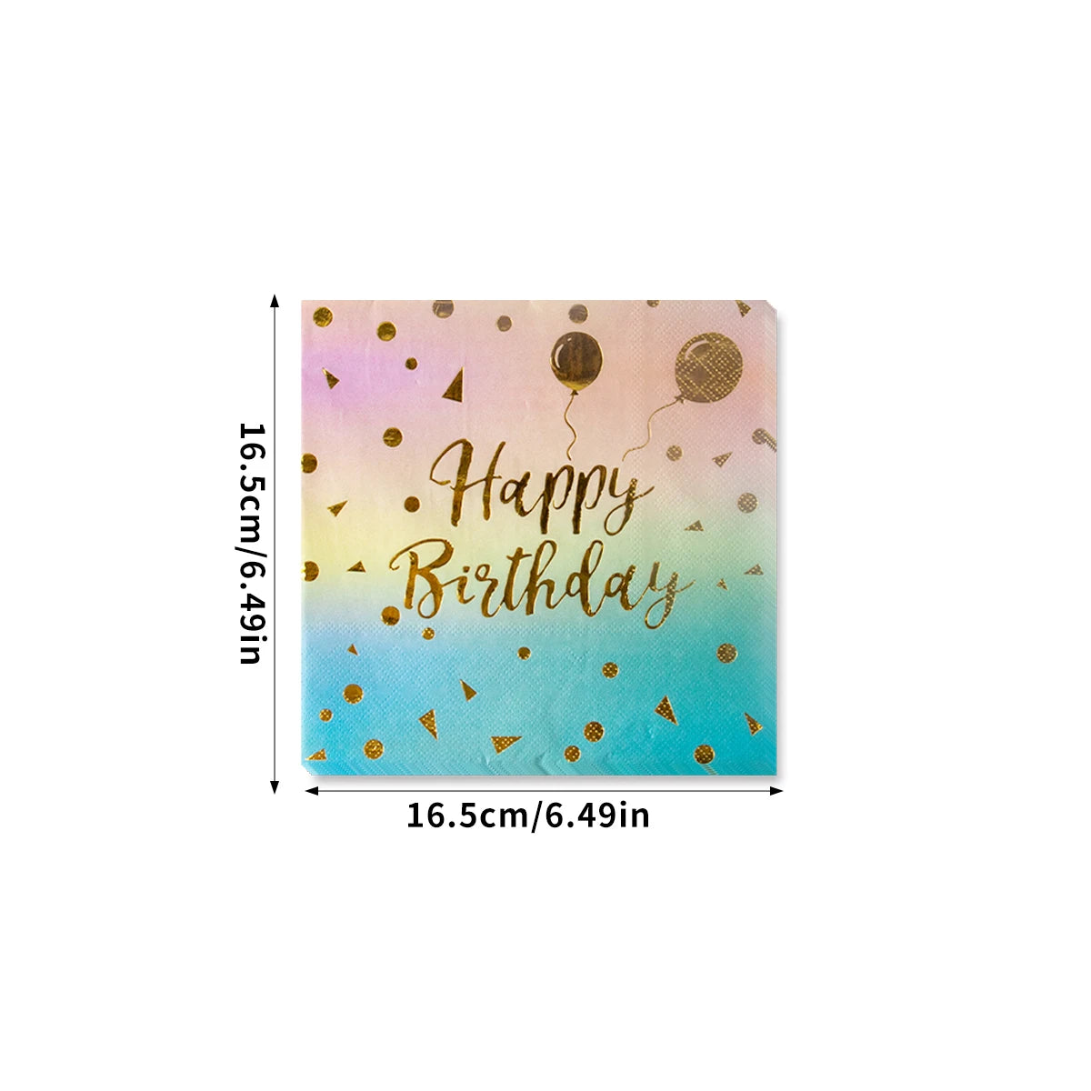 Rainbow Pastel Disposable Tableware Set Gold Glitter Happy Birthday Pattern Paper Plate Cup Napkins for Birthday Party Supplies