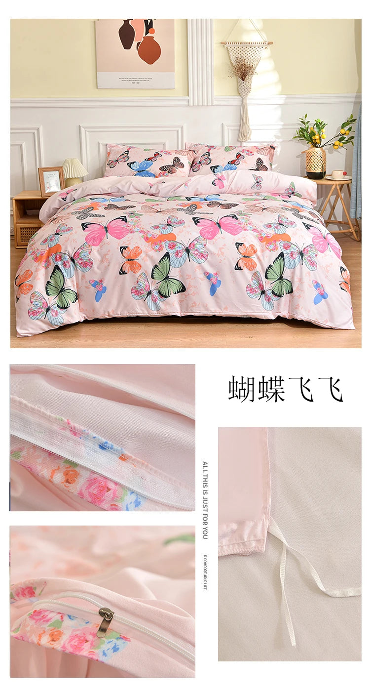 Black and White Bedding Set for Double Bed sabanas cama matrimonial Queen/King Comforter Sets Single Duvet Cover with Pillowcase