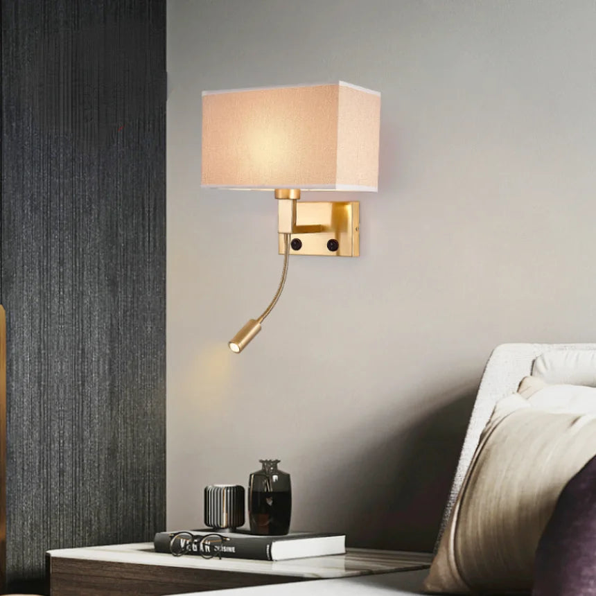 Modern Bedroom Bedside Hotel Wall Lamp Decoration Fabric Sconce Lights Reading Lighting Spotlight Simple Cotton Luminaire Indoor