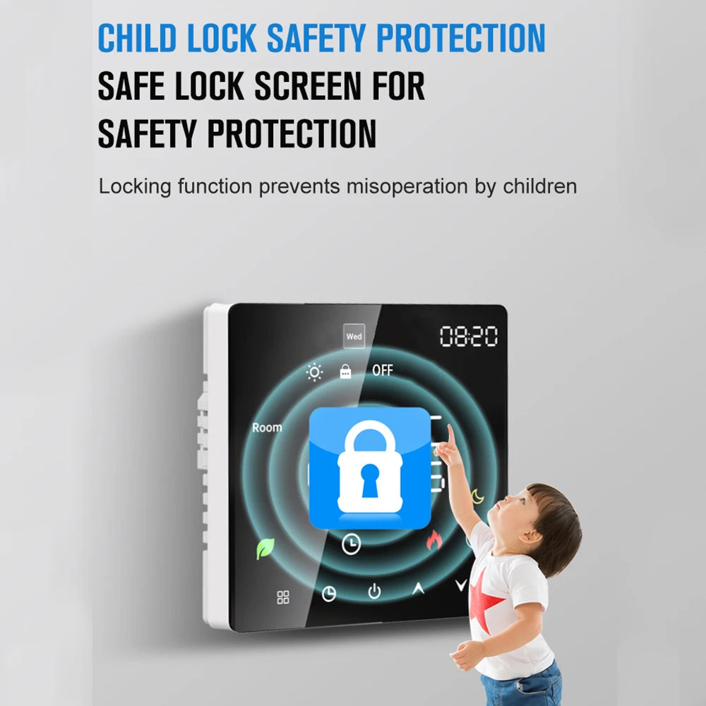 Smart Thermostat for Home Touchscreen Programmable Temperature Control Auto Manual Mode Digital Thermostat