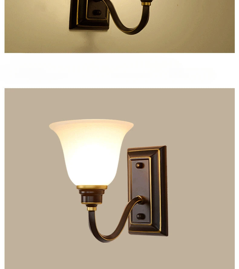 American Country Simple Living Room Corridor Aisle Bedroom Bedside Single Wall Lamp