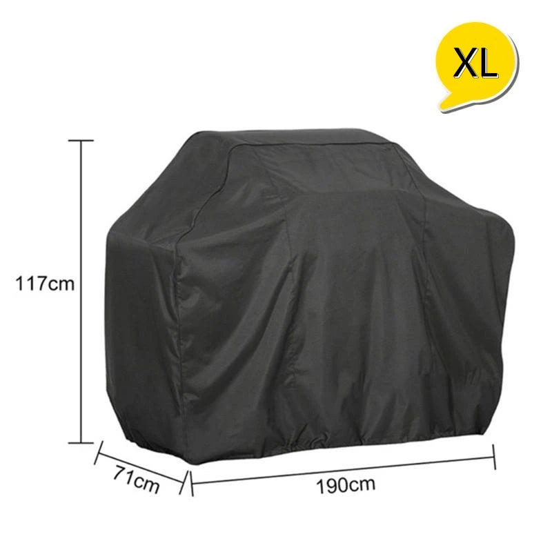 Black Waterproof BBQ Cover Outdoor BBQ Accessories Grill Cover Anti Dust Rain Gas Charcoal Electric Barbeque Protective Cover