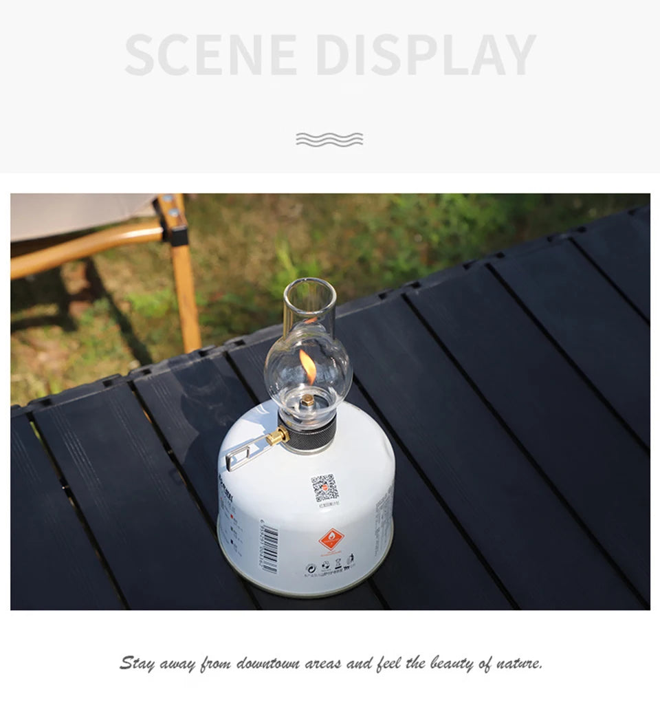 Portable Camping Gas Candle Lamp Light Compact Butane Gas Light Outdoor Use for Camping Fishing Picnic Night Light Gas Lamp
