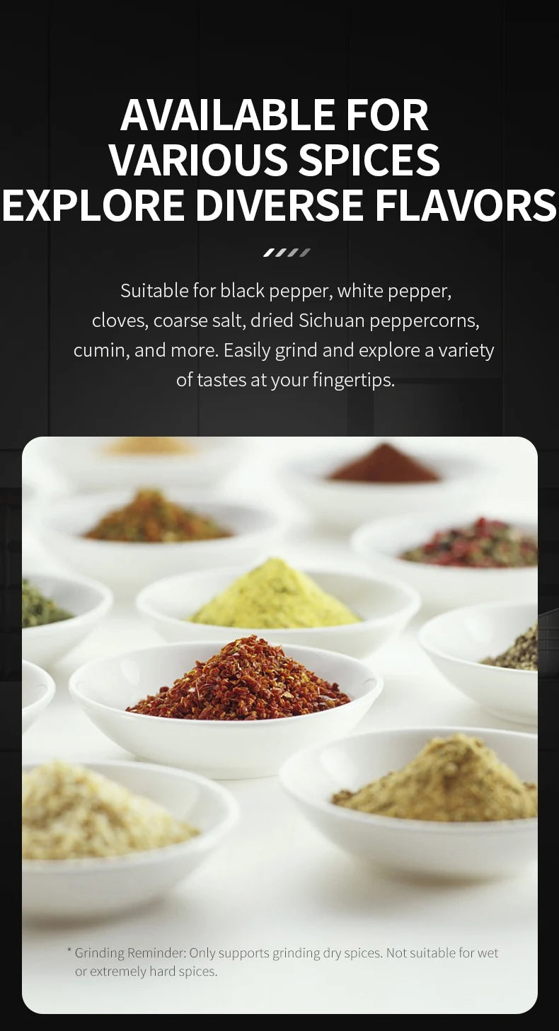 1/2pcs Gravity Electric Salt And Pepper Grinder Set, Battery Powered LED Light One HandAutomatic Operation