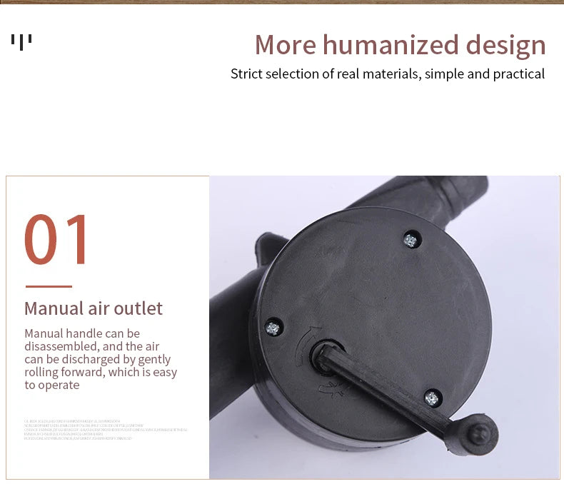 Hand-cranked Air Blower Barbecue Fan Mini Portable BBQ Grill Fire Bellows Picnic Camping Accessories Outdoor Hand Tools