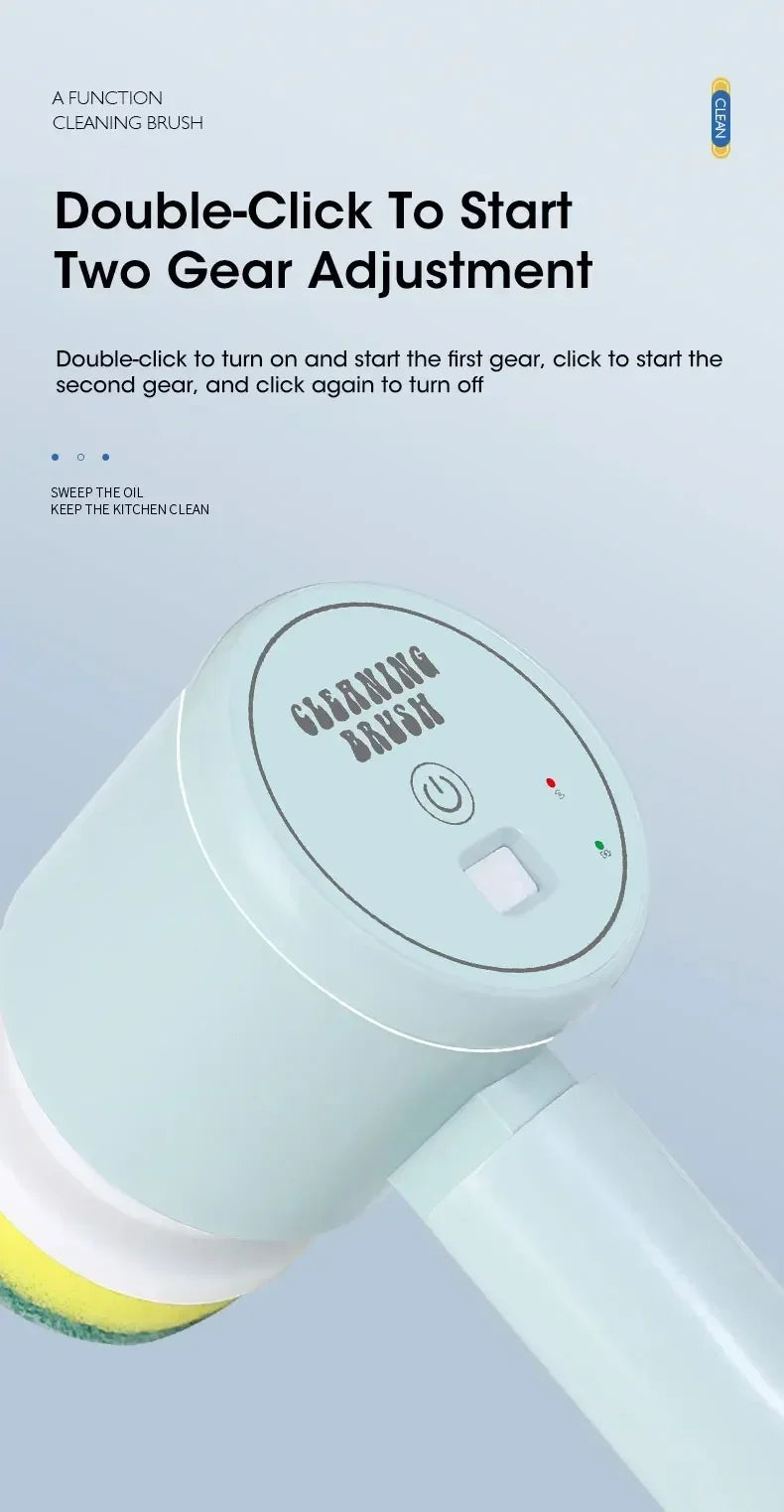 New Cordless Spin Scrubber Electric Rechargeable 5 in 1 Brush Heads for Bathroom Kitchen Tile Grout Shower Car Deep Clean