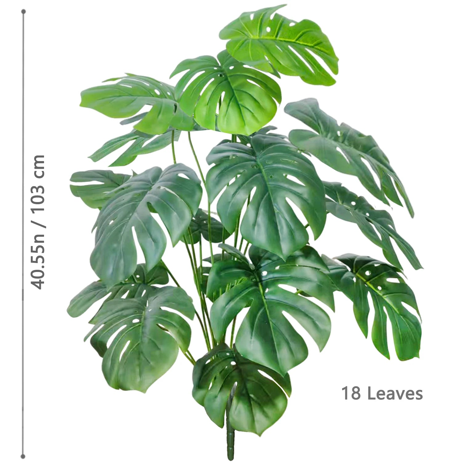 40-103cm /40.5in Artificial Monstera Plants Fake Palm Tree Plastic Turtle Leaves Green Tall Plants For Home Garden Room Decor