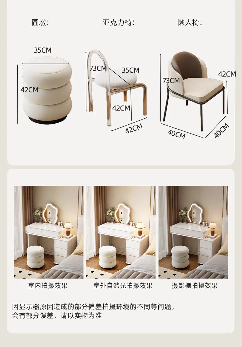 Bedroom Women Dressing Table Luxury Wood Storage Mirror Hairstyle Dressing Table Home White Muebles De Dormitorio Furniture