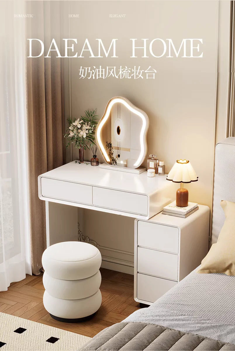 Bedroom Women Dressing Table Luxury Wood Storage Mirror Hairstyle Dressing Table Home White Muebles De Dormitorio Furniture