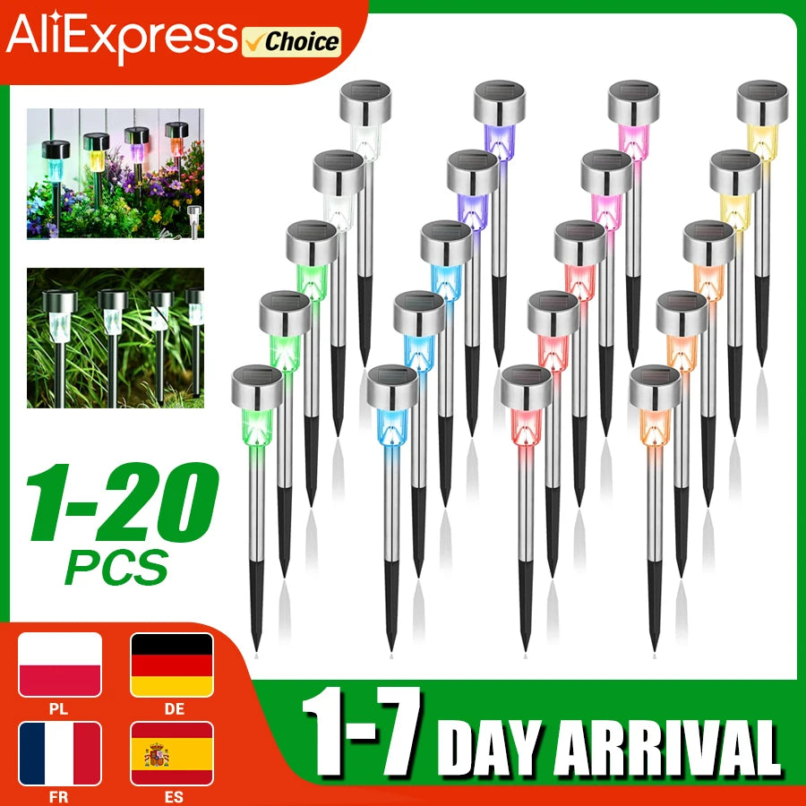 Solar Outdoor Lights Garden Lamp Solar Powered Waterproof Landscape Path Outdoor for Yard Backyard Lawn Patio Decorative