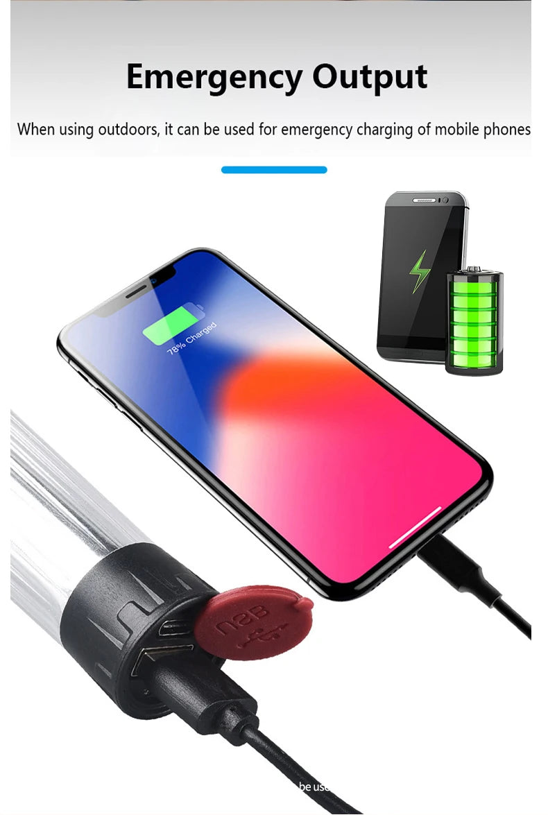 Rechargeable LED Portable Light Super Bright Flashlight Camping Light Work Light