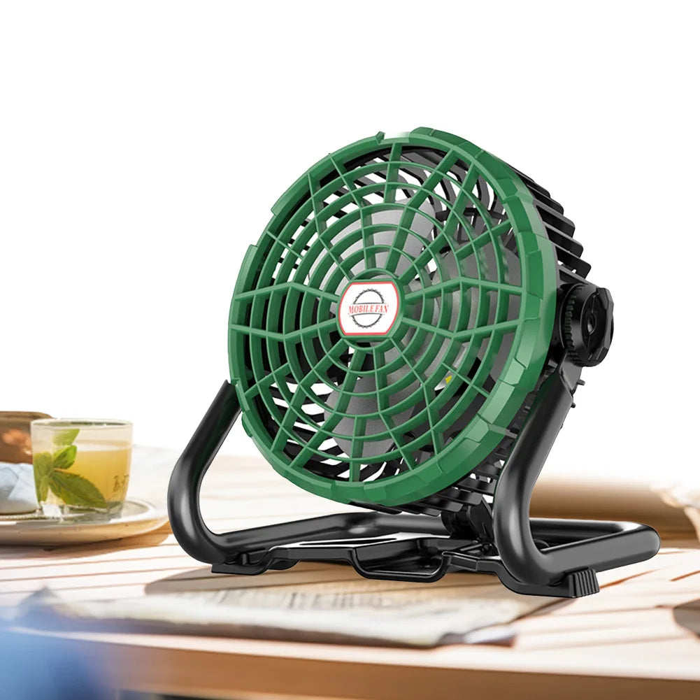 Portable Camping Fan with LED Camping Lamp USB Rechargeable Outdoor Tent Fan 4400mAh Camping Air Circulators for Fishing Picnic