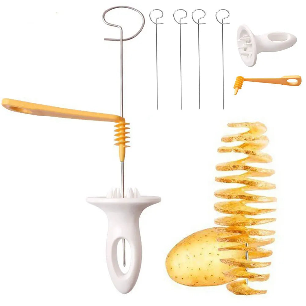1Set Stainless Steel Plastic Rotate Potato Slicer