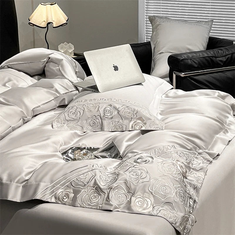 Svetanya Lyocell Cotton Bed Linens Bedding Set Sheet Pillowcase Blanket Cover Ru Queen King Size