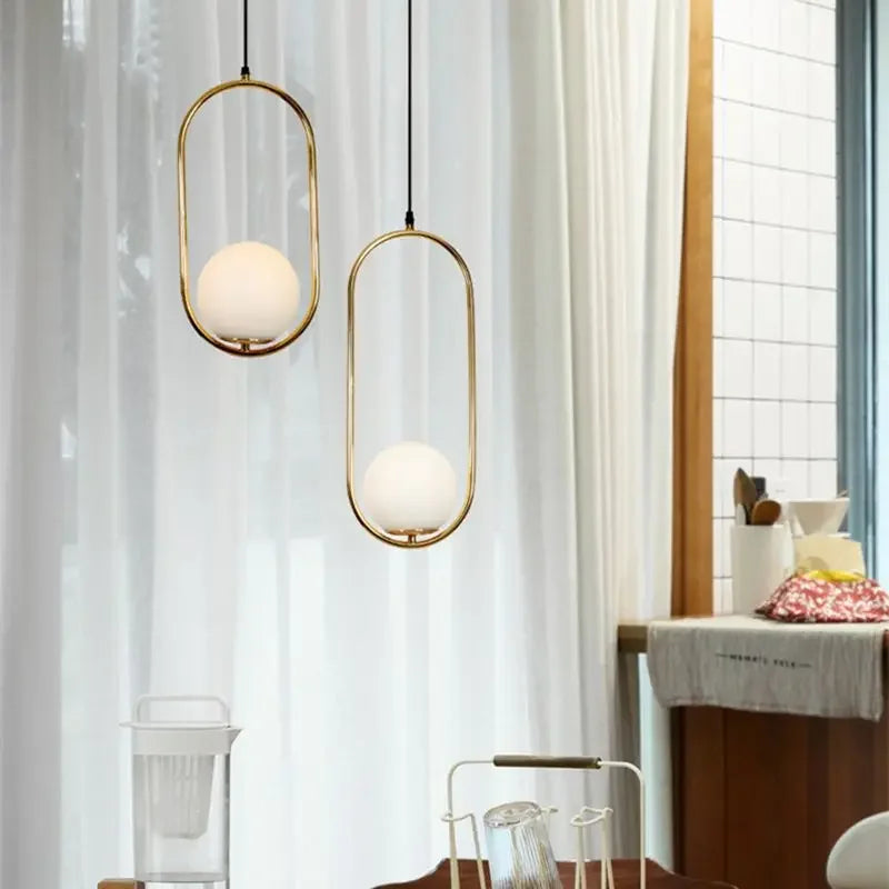 Nordic Bedside Bedroom Light Luxury Modern Simple Minimalist Restaurant Lamp Bar Long Line Single Head Gold Small Chandelier