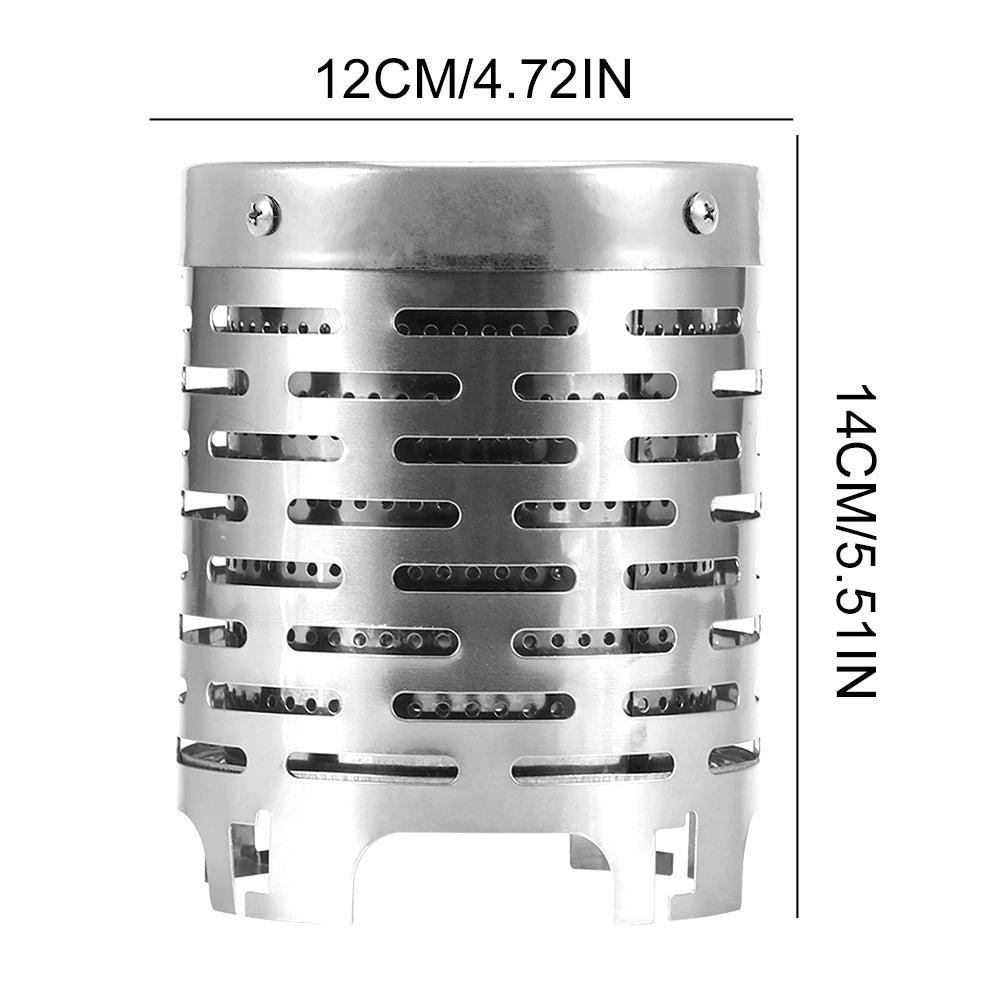 Mini Gas Heater Stove Stainless Steel Camping Mini Heater Warming Stove Cover Tent Heating Cover for Outdoor Camping