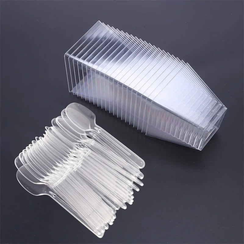 Disposable Tableware Set Dessert Cups Spoons Set Jelly Smoothie Mousse Fruit Cube Pudding Cup Party PS Dessert Suit Cups
