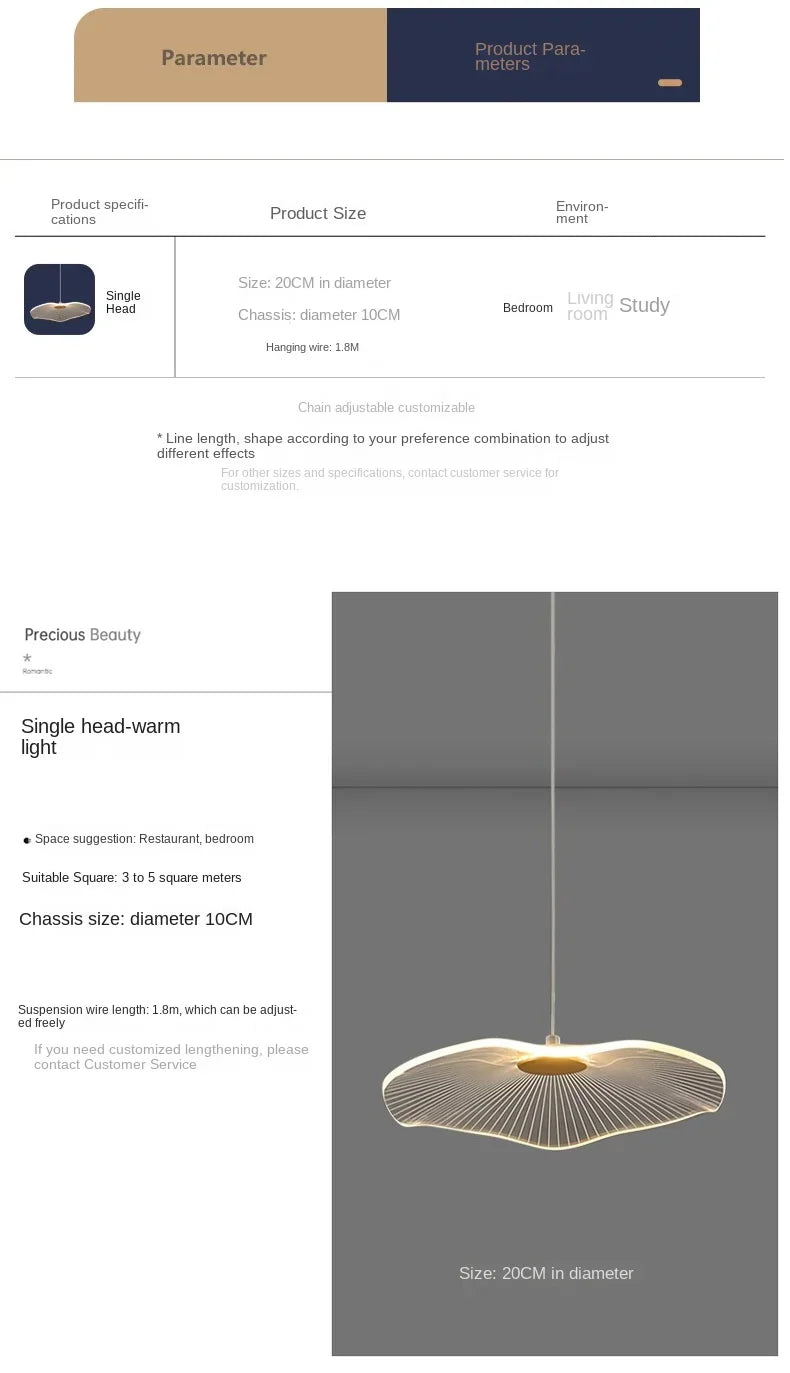 Bedroom Bedside Pendant Lamp, Indoor Lighting, Modern and Simple Nordic Living Room, Bedroom Sofa, Home Decoration, LED Lights