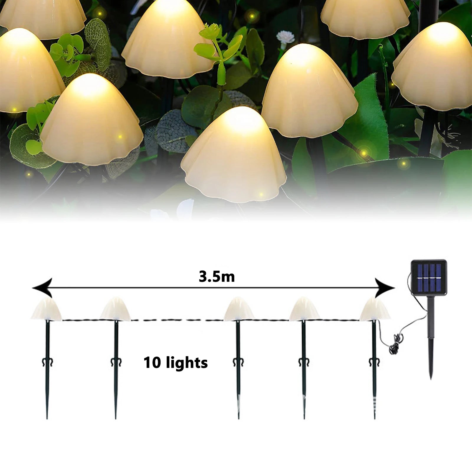 Led Solar Mushroom Lights Street Lights Outdoor Waterproof Lawn Decorative Lights Patio Garden Path Christmas Holiday Decoration