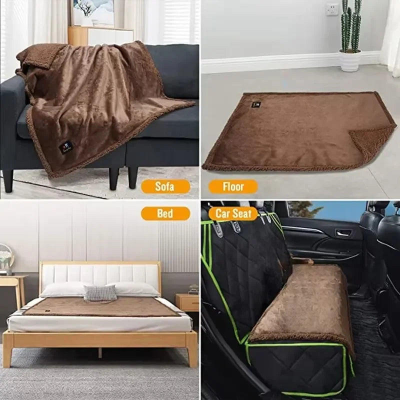 2025 New Luxury Rectangle Napping Blanket Waterproof Blankets for Couple, Throw Shaggy Warm Blankets Lovers Microfibre-Blanket