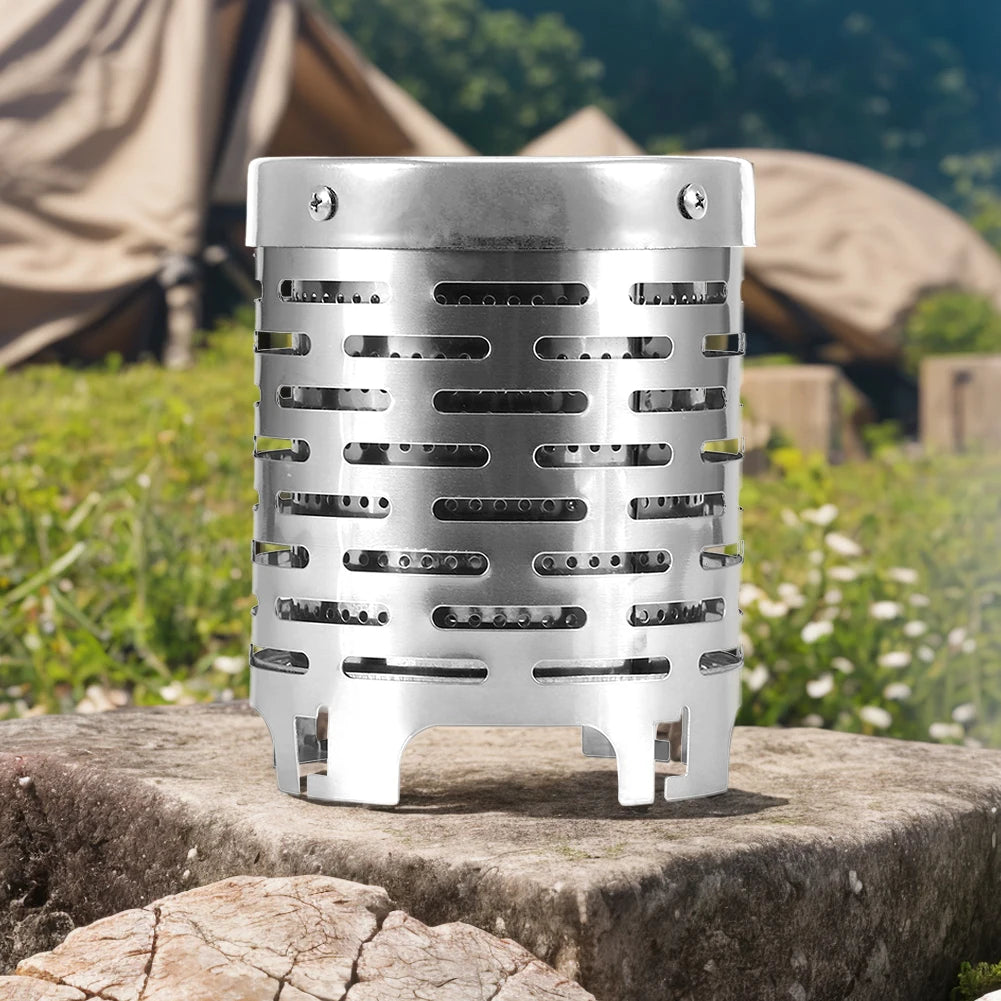 Mini Gas Heater Stove Stainless Steel Camping Mini Heater Warming Stove Cover Tent Heating Cover for Outdoor Camping