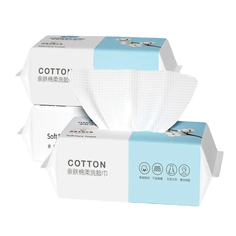 Extra Thick Cotton Disposable Face Towel Travel Cleaning Dry Wet Makeup Remover Pearl Cotton Reusable Cotton Soft Non-woven
