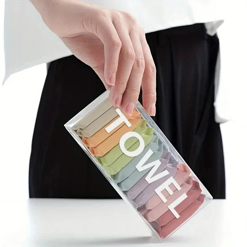 Disposable Washcloth Set 7 14pcs Portable Travel Towel Compressed Face Cleansing Beauty Square Thickened Cotton Wipes Camping