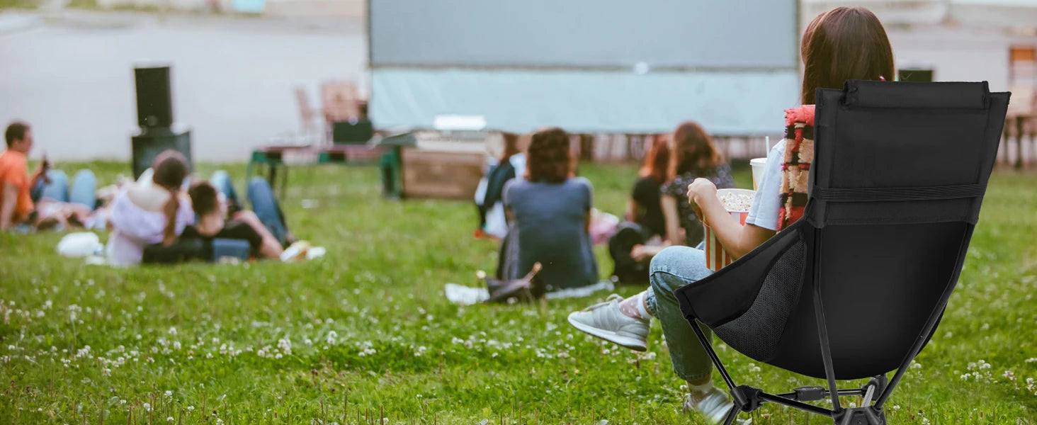 WESTTUNE Camping Moon Chair Ultralight Fishing Folding Chair with Headrest for Relaxing Foldable Leisure Travel Furniture Picnic