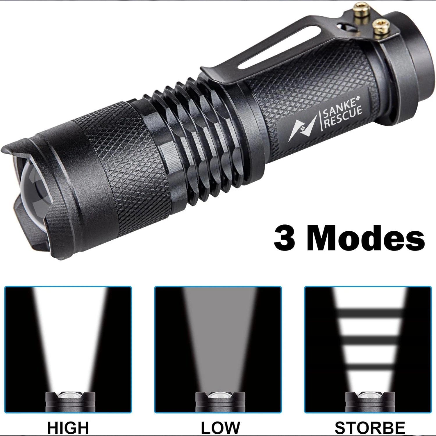 1-5 Waterproof Tactical Flashlights Portable LED Camping Lamps 3-Mode Handheld Powerful LED Torch Light Lanterns Self Defense