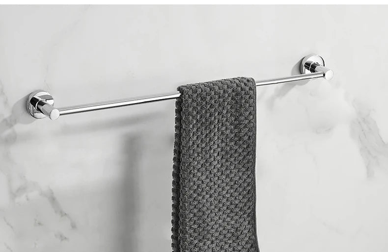 Bathroom Retractable Towel Single Bar Black, Chrome Single Towel Rack Extended Drying Towel Hanging Bar Bathroom EL81024