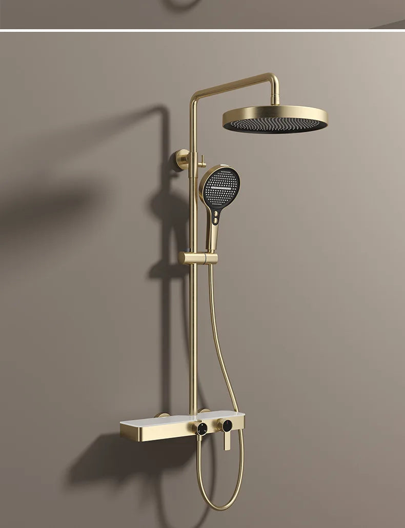 Bathroom Shower System Set Hot and Cold Control Multifunctional Knobbed Triple Function Water Outlet  Pressurized Shower Set